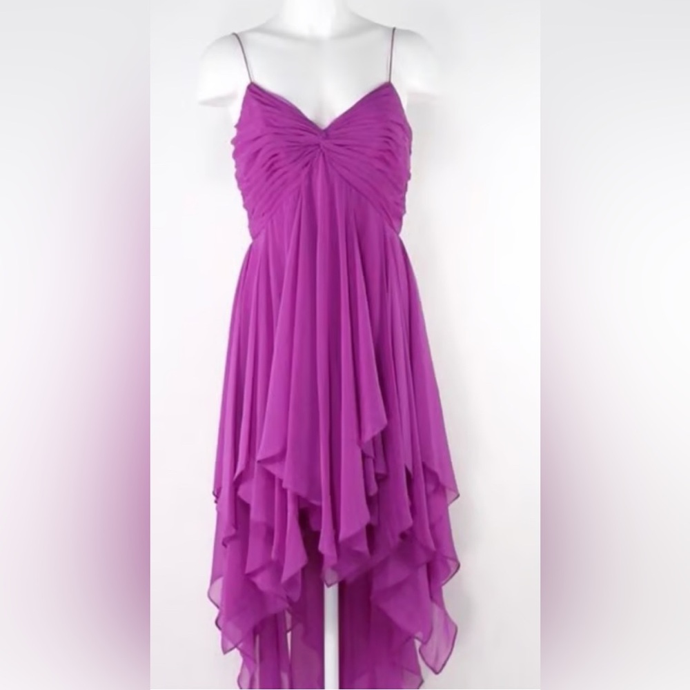 Aidan Mattox Pink multi layer Ruffled Cocktail Mini Dress
